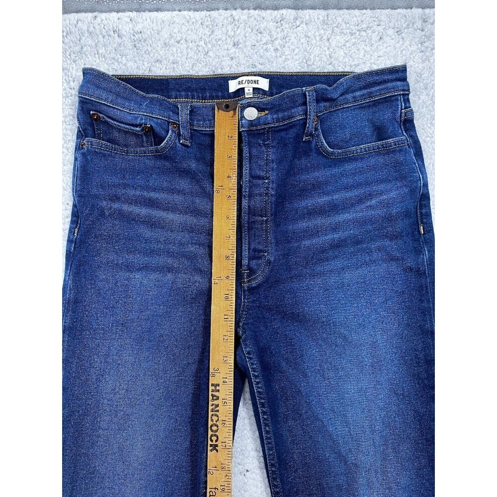 Re/Done Jeans Womens Sz 32 70s Stove Pipe Dark Wash Denim Button Fly - Picture 5 of 14